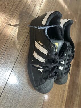 adidas Kids Black and White Superstar Sneakers